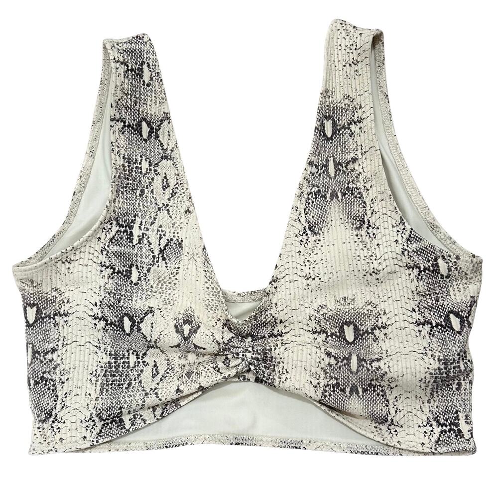 Montce Kim Variation Surf Top Snake Rib Print Sports Bra Bikini Swim Large - Picture 4 of 14
